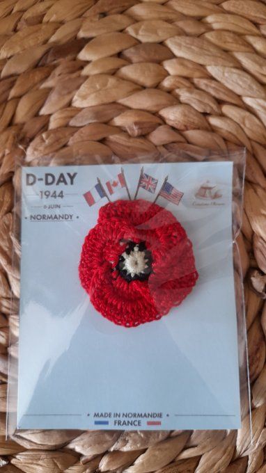 Broche coquelicot en crochet