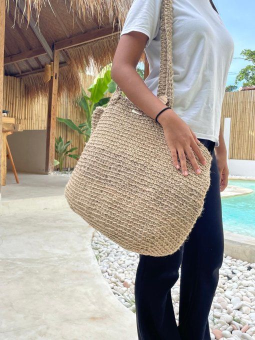 Sac de plage en coton naturel